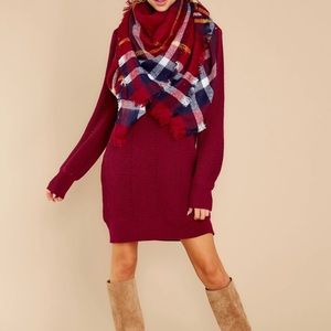 Maroon knit dress